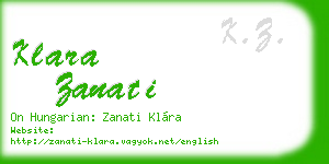 klara zanati business card