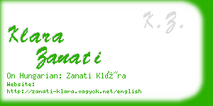 klara zanati business card